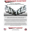 Service Caster 6 Inch Rubber on Aluminum Caster Set with Ball Bearings 2 Brakes 2 Rigid SCC SCC-TTL30S620-RAB-2-R-2